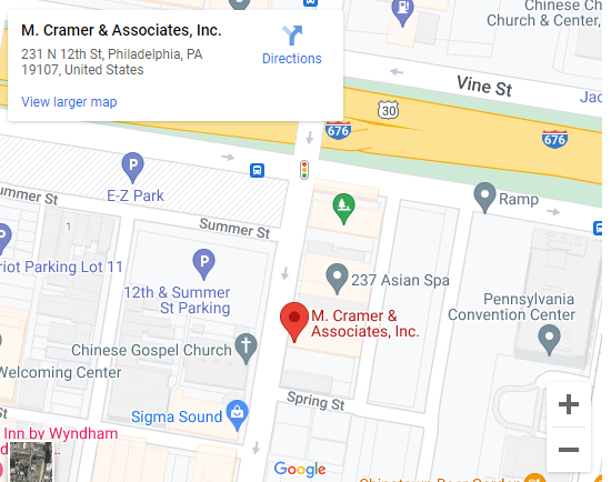 M. Cramer & Associates, LLC. Map